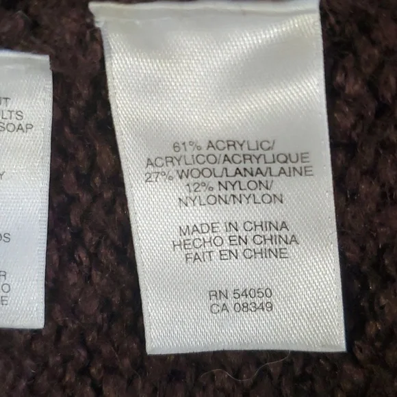 Jones ny women''s brown cowl neck  sweater size M - Picture 10 of 14